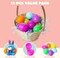 12 Pcs Filled Easter Eggs with Plush Bunny, Bright Colorful Bunnies for Kids